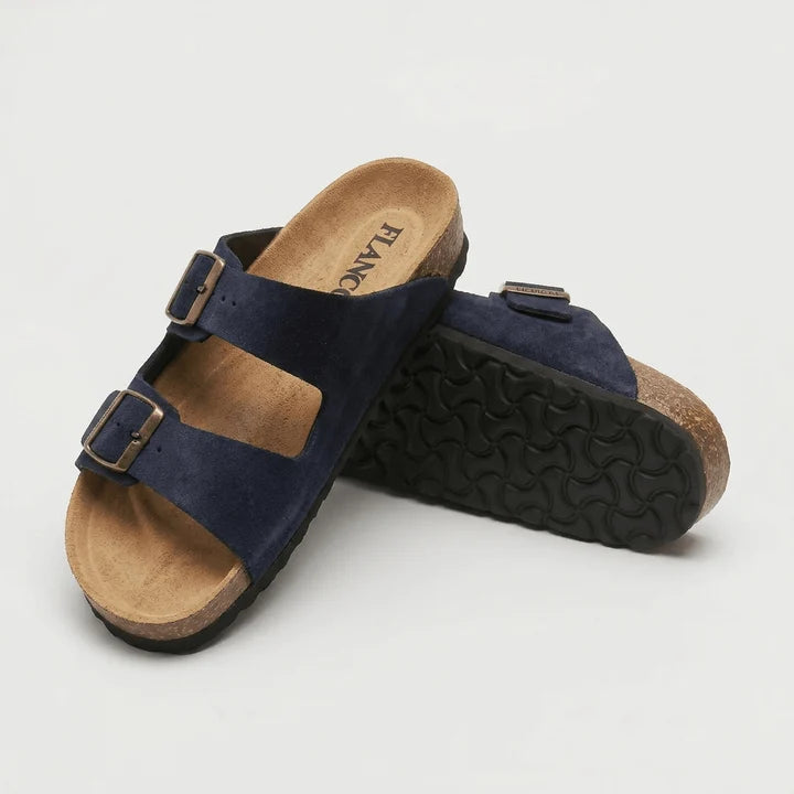 LUC — Sandales Homme à Double Boucle Bleu Marine
