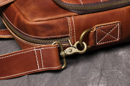 VICTOR — Sacoche Homme Professionnelle en Cuir Marron