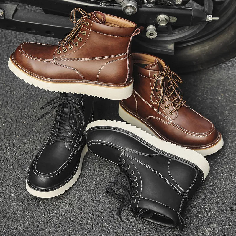 MARCEL — Bottines à Lacets en Cuir et Semelle Confort