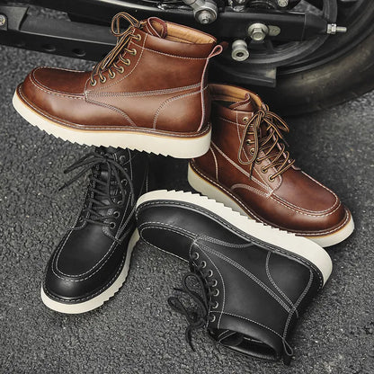 MARCEL — Bottines à Lacets en Cuir et Semelle Confort