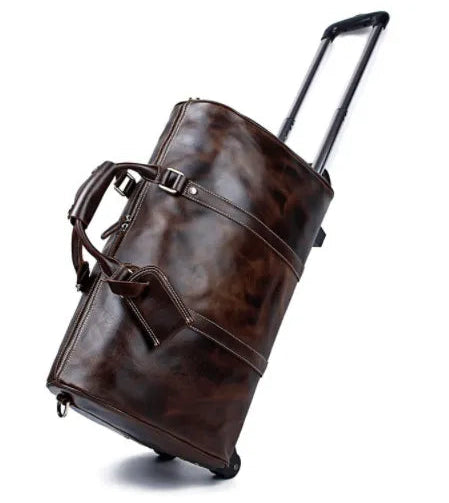 ÉTIENNE — Sac de Voyage Homme en Cuir Marron
