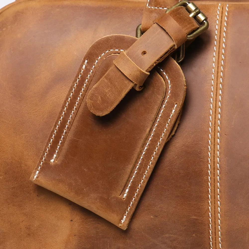 AUGUSTIN — Sac de Voyage Homme en Cuir Marron