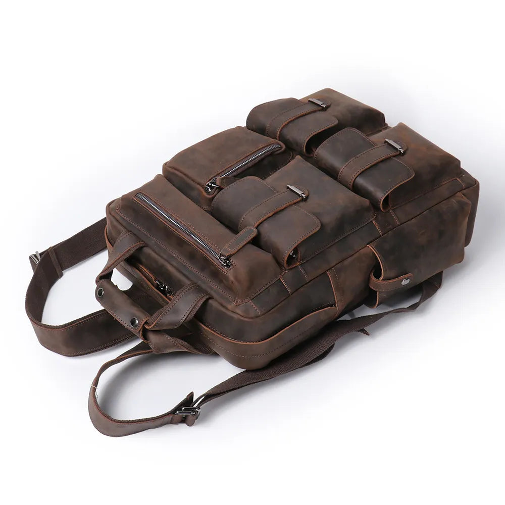 ÉDOUARD — Sac à Dos Homme en Cuir Vintage