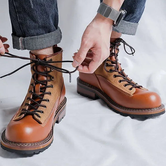 GABRIEL — Bottines Montantes en Cuir à Lacets