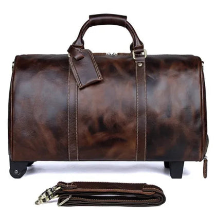 ÉTIENNE — Sac de Voyage Homme en Cuir Marron