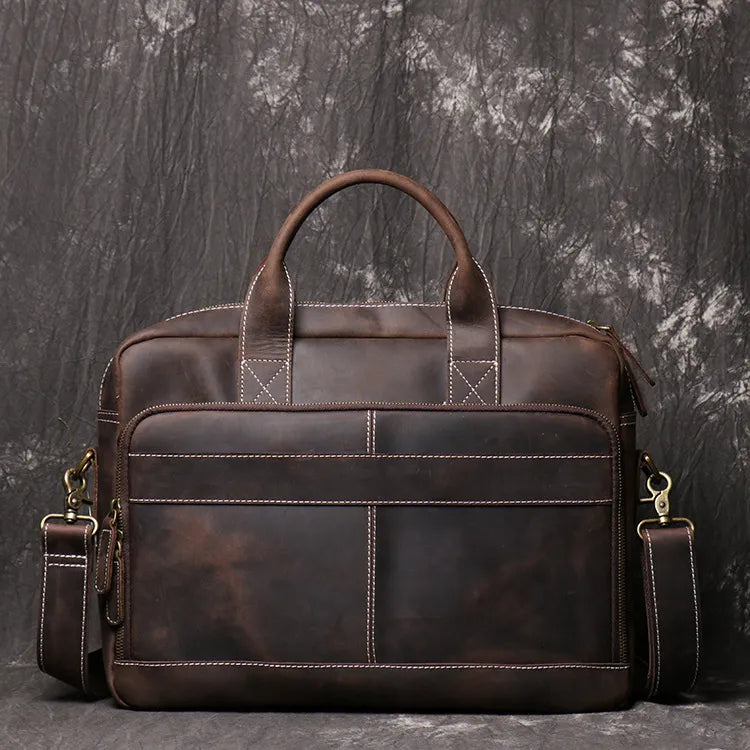 VICTOR — Sacoche Homme Professionnelle en Cuir Marron