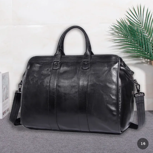 CHARLES — Sac de Voyage Homme en Cuir Marron