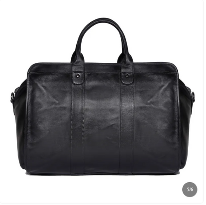 CHARLES — Sac de Voyage Homme en Cuir Marron