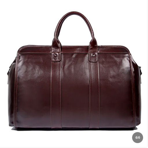 CHARLES — Sac de Voyage Homme en Cuir Marron