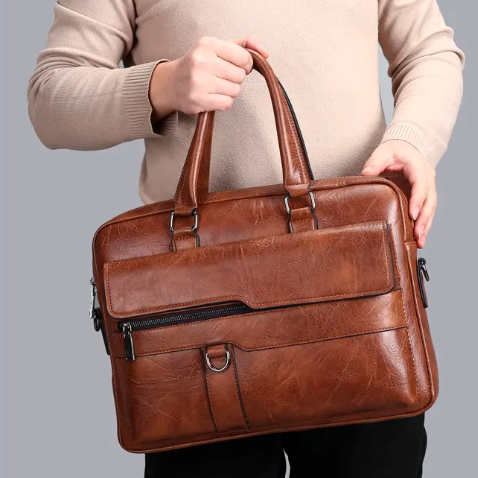 HUGO — Sacoche Homme Professionnelle en Cuir