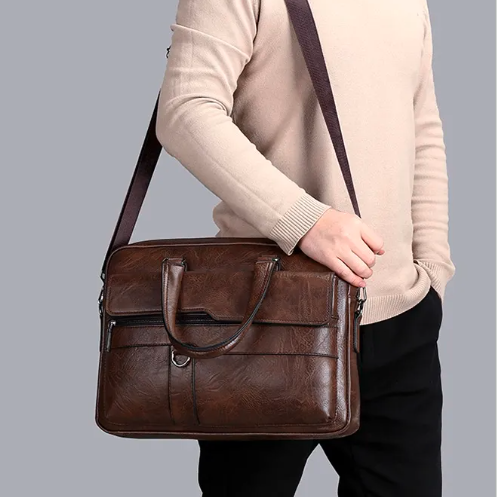 HUGO — Sacoche Homme Professionnelle en Cuir