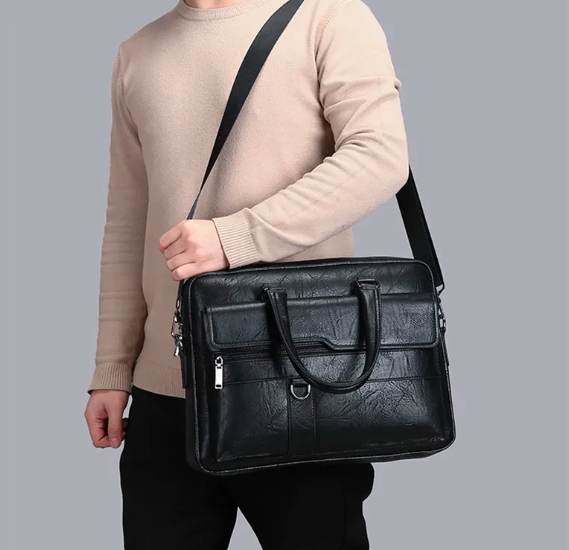 HUGO — Sacoche Homme Professionnelle en Cuir