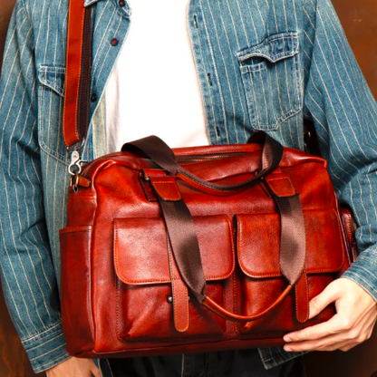 LOUIS — Sac à Dos Homme en Cuir Marron Vintage