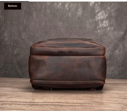THOMAS — Sac à Dos Homme en Cuir Marron Foncé