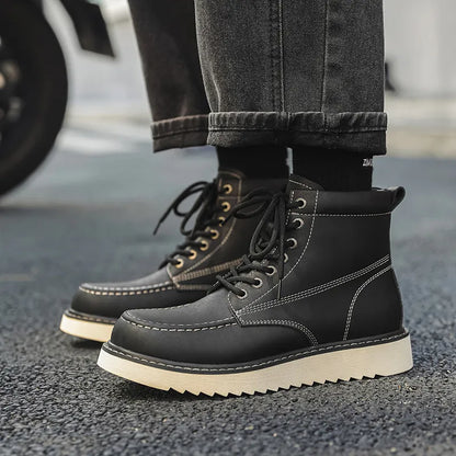 MARCEL — Bottines à Lacets en Cuir et Semelle Confort
