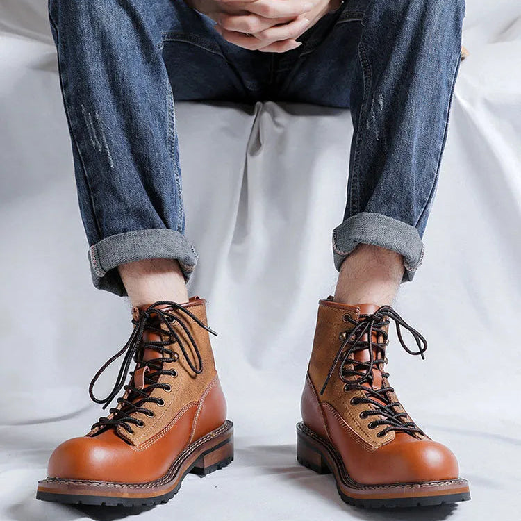 GABRIEL — Bottines Montantes en Cuir à Lacets
