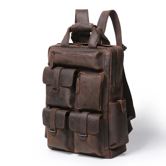 ÉDOUARD — Sac à Dos Homme en Cuir Vintage