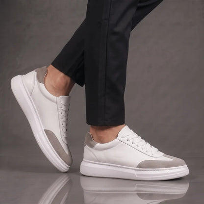 ARTHUR — Baskets Homme Élégantes Blanc & Gris