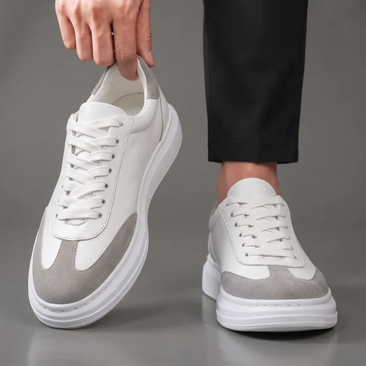 ARTHUR — Baskets Homme Élégantes Blanc & Gris