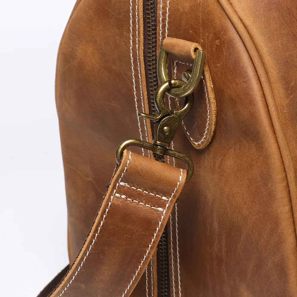 AUGUSTIN — Sac de Voyage Homme en Cuir Marron