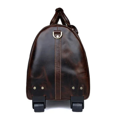 ÉTIENNE — Sac de Voyage Homme en Cuir Marron