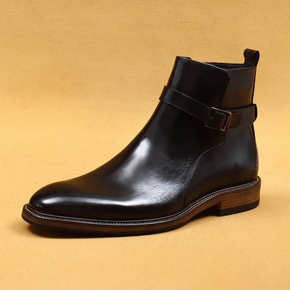 ARTHUR — Bottines en Cuir Lisse à Sangle Bouclée