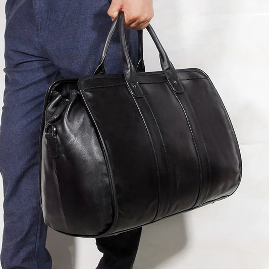 CHARLES — Sac de Voyage Homme en Cuir Marron