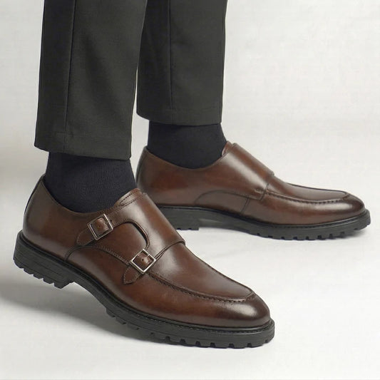 ADRIEN — Chaussures Homme à Boucles Élégantes Marron
