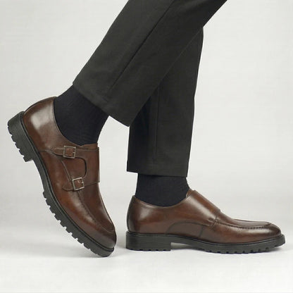 ADRIEN — Chaussures Homme à Boucles Élégantes Marron