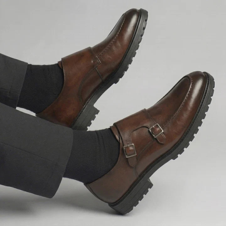 ADRIEN — Chaussures Homme à Boucles Élégantes Marron