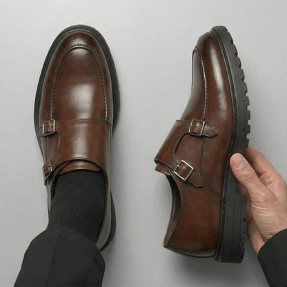 ADRIEN — Chaussures Homme à Boucles Élégantes Marron