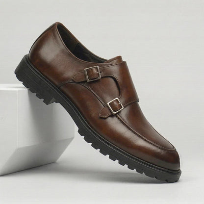 ADRIEN — Chaussures Homme à Boucles Élégantes Marron