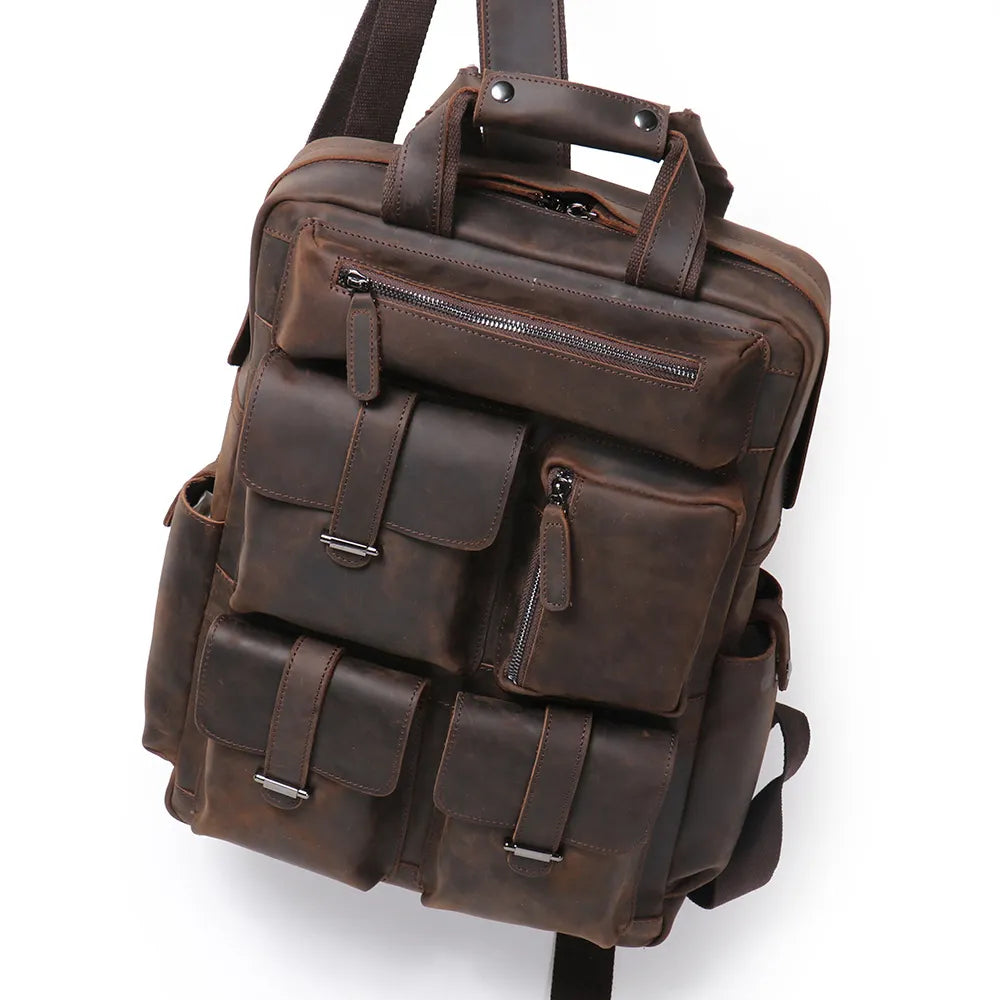 ÉDOUARD — Sac à Dos Homme en Cuir Vintage