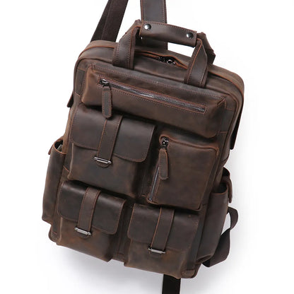 ÉDOUARD — Sac à Dos Homme en Cuir Vintage