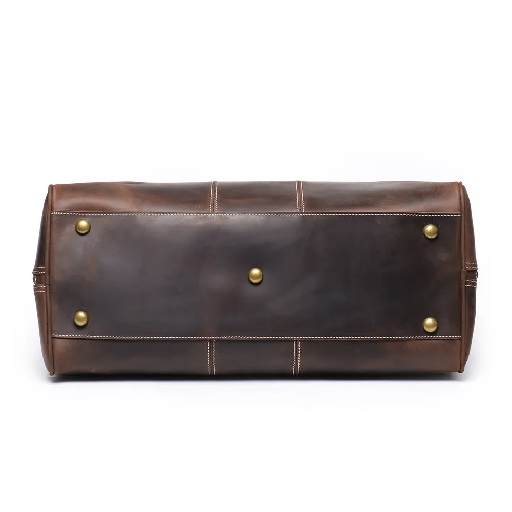AUGUSTIN — Sac de Voyage Homme en Cuir Marron