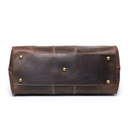 AUGUSTIN — Sac de Voyage Homme en Cuir Marron