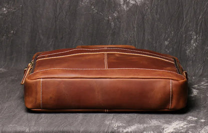 VICTOR — Sacoche Homme Professionnelle en Cuir Marron
