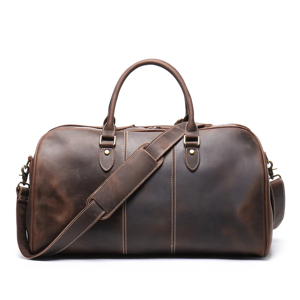 AUGUSTIN — Sac de Voyage Homme en Cuir Marron