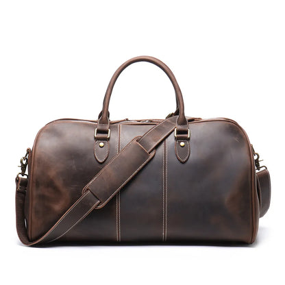 AUGUSTIN — Sac de Voyage Homme en Cuir Marron
