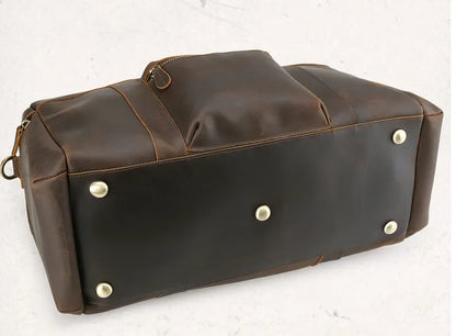 GABRIEL — Sac de Voyage Homme en Cuir Marron