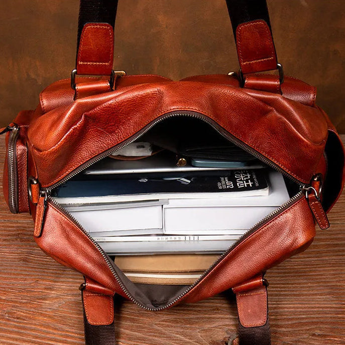 LOUIS — Sac à Dos Homme en Cuir Marron Vintage