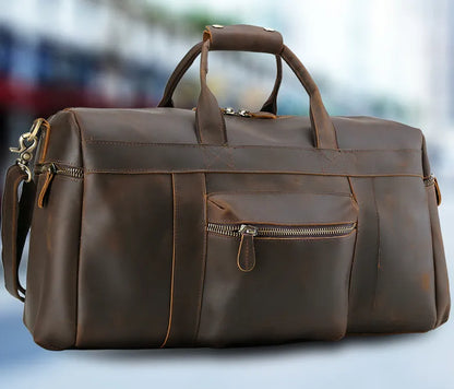 GABRIEL — Sac de Voyage Homme en Cuir Marron
