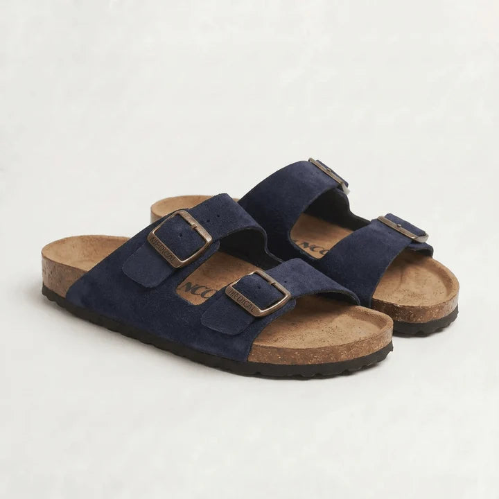 LUC — Sandales Homme à Double Boucle Bleu Marine