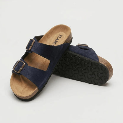 LUC — Sandales Homme à Double Boucle Bleu Marine
