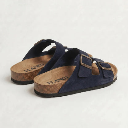 LUC — Sandales Homme à Double Boucle Bleu Marine