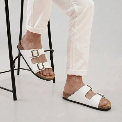 MARC — Sandales Homme à Double Boucle Blanches
