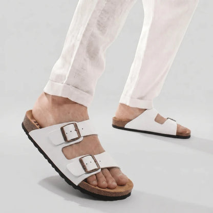 MARC — Sandales Homme à Double Boucle Blanches